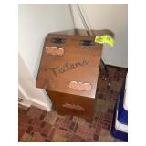 WOODEN TATER BIN, 12 IN X 11 IN X 24 IN
