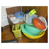 PLASTIC STORAGE CONTAINERS AND SOME TUPPERWARE