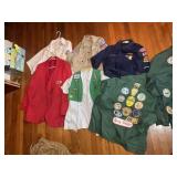 GROUP OF CUB SCOUT, BOY AND GIRL SCOUTS UNIFORMS W