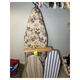 GROUP OF IRONING BOARDS AND IRON