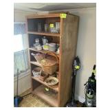 5 TIER WOOD SHELF, 36.5 IN X 24 IN X 79 IN, NO CON