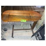 WOODEN TOP METAL FRAME HOSPITAL TABLE WITH FOLD UP