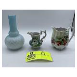 Ceramic Floral Creamer Made in Japan, and a White