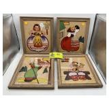 Group Folk Art Watercolor Print by Yvonne Kehew -