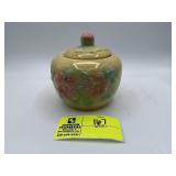 USA Pottery floral flower sugar jar