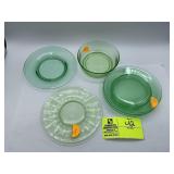Green Depression Glass Bread and Butter Plate, Ura