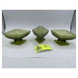 Indiana glass Avocado Green Pineapple and Floral D