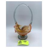 Amber Slag Art Glass Vase