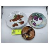 Vintage Hand Painted Fruit Plate, and a White Cera