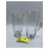 Willows Etched Heavy Glass Vase, Vintage etched cr