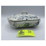 Turners Covered Vegetable Bowl, Turner Dahlia Patt