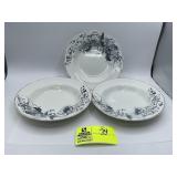 Turners Rim Soup Bowl, Dahlia Pattern, Turner Chin