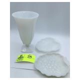 Grape Pattern Milk Glass Candy Dish by Hazel Atlas