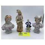 Japanese Bisque Figurines, Halsey Import Figurines