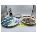 Hand Painted Round Serving Platter by ZF KOLO, Fra