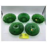 Anchor Hocking Forest Green Footed Bubble Bowl, gr