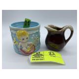 Hull Brown Drip Ware Creamer, and a Relpo Japan Ba