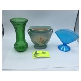 Hull calla lilly vase, Green Hooster Glass vase, V
