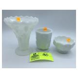 Milk Glass Sugar Bowl in Paneled Grape by Westmore