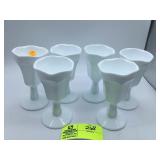 Indiana Glass Milk Glass Goblets-Parfait