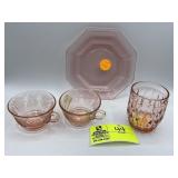 Federal Glass Pink Normandie Tea Cup, Federal Norm