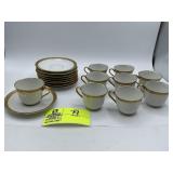 White and Gold Demitasse Teacup and Saucer by C. A