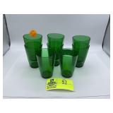 Hocking Glass Forest Green Tumblers, Green Glass T