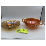 Indiana Glass Killarney Divided Relish Dish and an