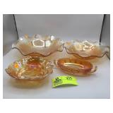 Imperial Glass Frosted Block Marigold Carnival Gla