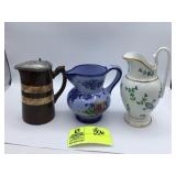 Lenox Pitcher, Parrott and Company brown glaze pit