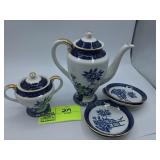 Iron stone ware made in japan tea pot, sugar dish