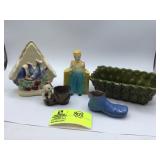 Two Birds on a Roof Ceramic Wall Pocket by Shawnee