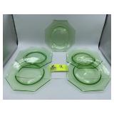 2 Octagon Uranium Glass Plates