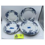 Luray Flow Blue Plate by Bishop and Stonier- Antiq