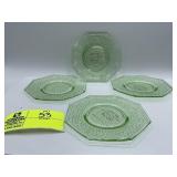 LE Smith By Cracky Green Bread Plate