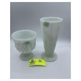 EO Brody M3000 Milk Glass Crinkle Vase, and a West