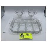 Indiana Glass Five Fruits Divided Dish, and a Fost