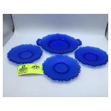 LE Smith Mount Pleasant Cobalt Saucer, and low cak