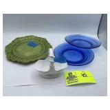 Hazel Atlas Modern tone Cobalt Blue Salad Plate, a
