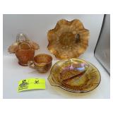 Dugan Glass Diamond Basket Weave Glass Basket, and