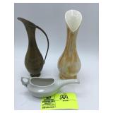 Orange and White Holland Mold Pitcher, appears to