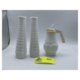 Milk glass American Eagle Syrup pitcher, Vintage P