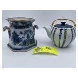 Vintage Sango Teapot With Bamboo Handle, Oriental