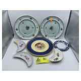Crown Ducal Floral Plate, Crescent bone dishes, Fl