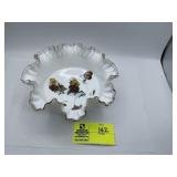 9 1,2IN Silver Crest Bowl with Pansies Transfers a