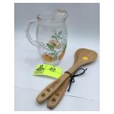 Vintage glass orange juice pitcher, Campbell Unive