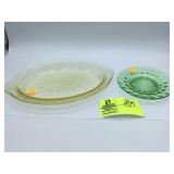 Jeannette Glass Salem Green Cubist Bread and Butte