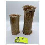Pair of Handmade Clay Vases