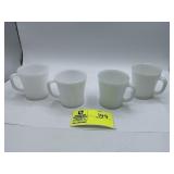 Pair of Anchor Hocking coffee mugs, Milk glass cof
