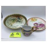 Hand Painted Floral Plate, Noritake floral creamer